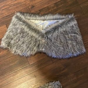 Fur cover up and pin